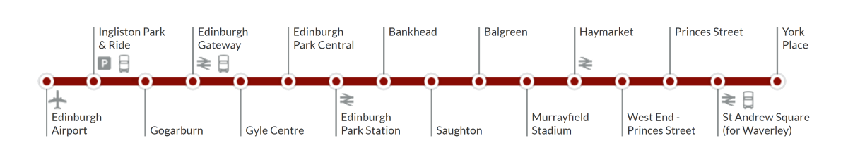 Edinburgh Trams Map Large 